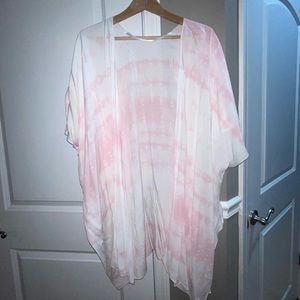 Pink & White light poncho